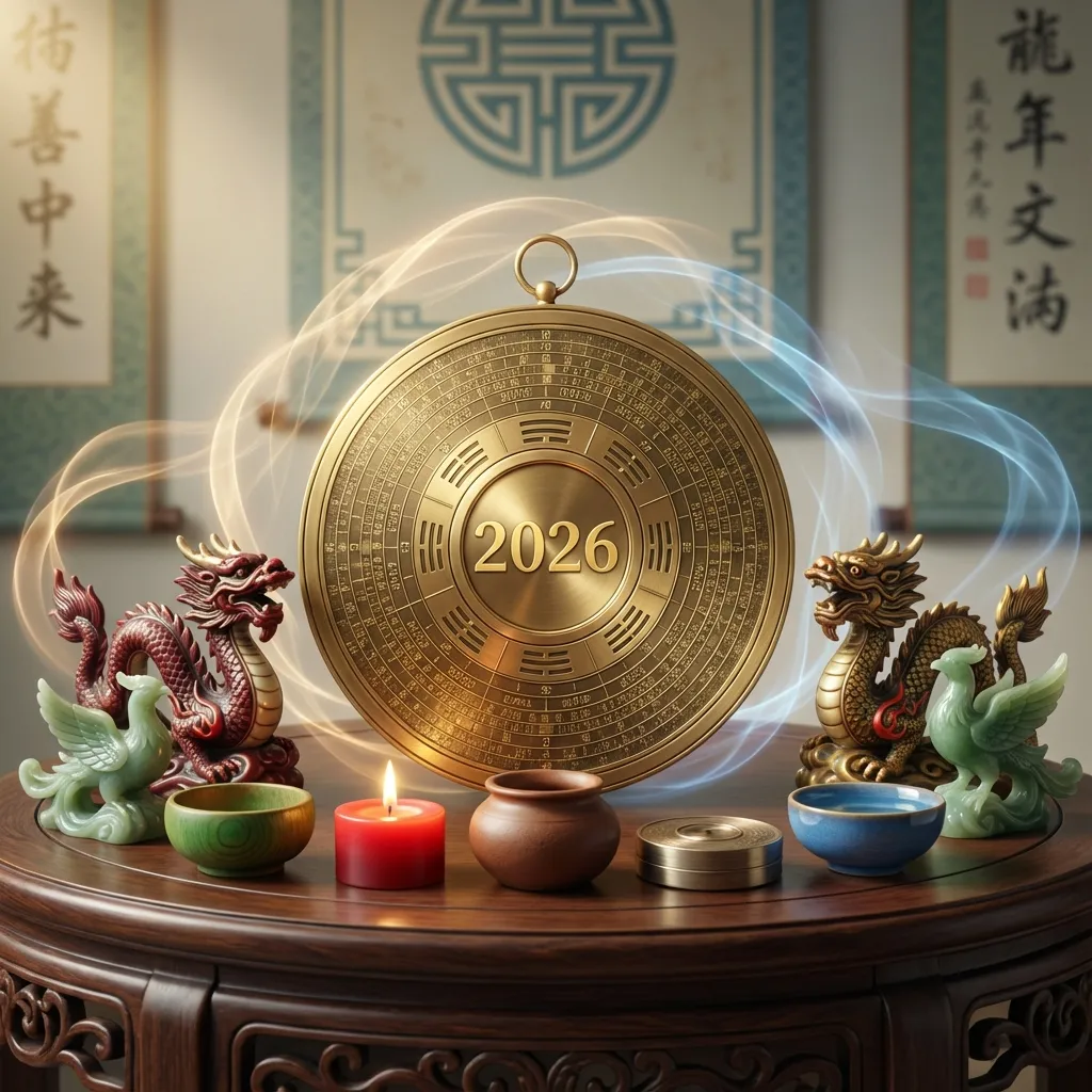 2026 Feng Shui Forecast with traditional Chinese compass