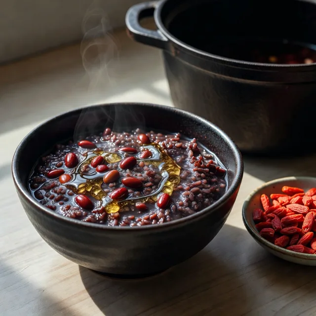 Black Rice & Red Bean Congee: Deep-Winter Kidney Fuel