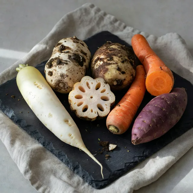 Winter Root Vegetables by TCM Property: Radish, Yam, Lotus Root & More