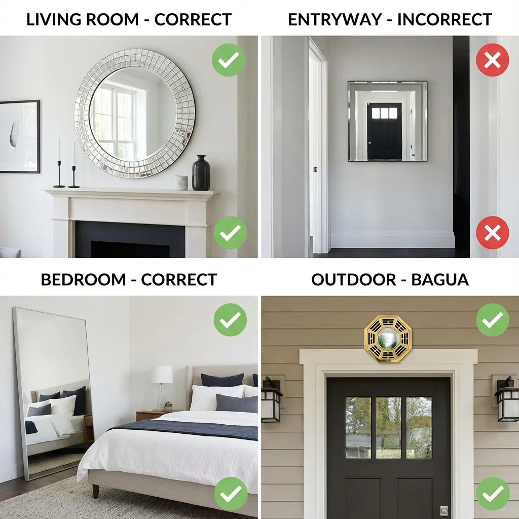 Feng shui mirror placement examples