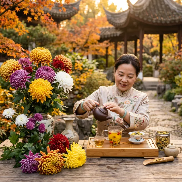 Chrysanthemum: Autumn's Longevity Flower — Tea, Wine & Feng Shui