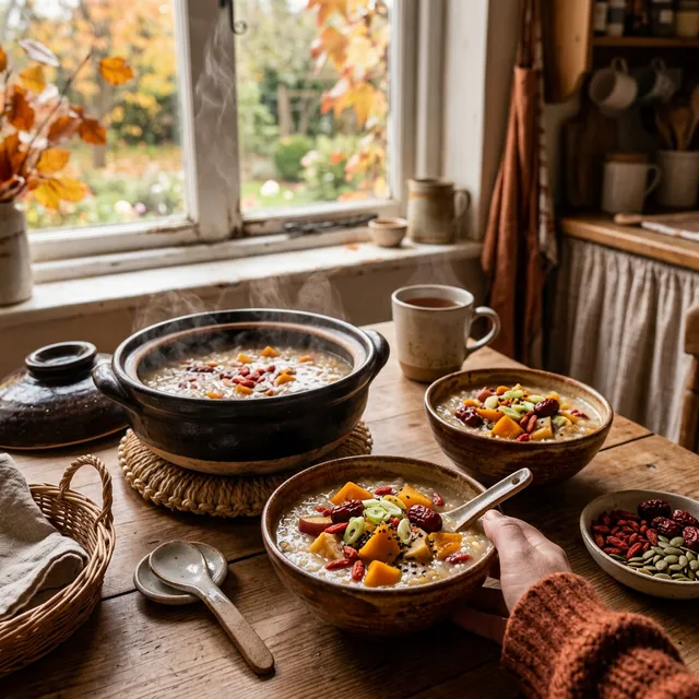 Congee 7-Day Rotation for 白露 Season — Warming Porridge Recipes